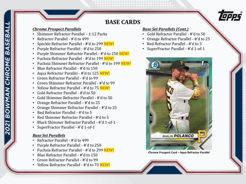 2021 Bowman Chrome Baseball Hobby Box