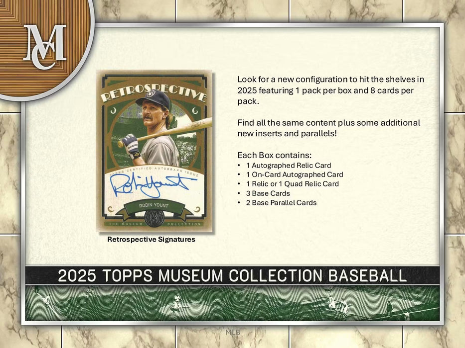 2025 Topps Museum Collection Baseball Hobby Box (Pre-Order: January 16)