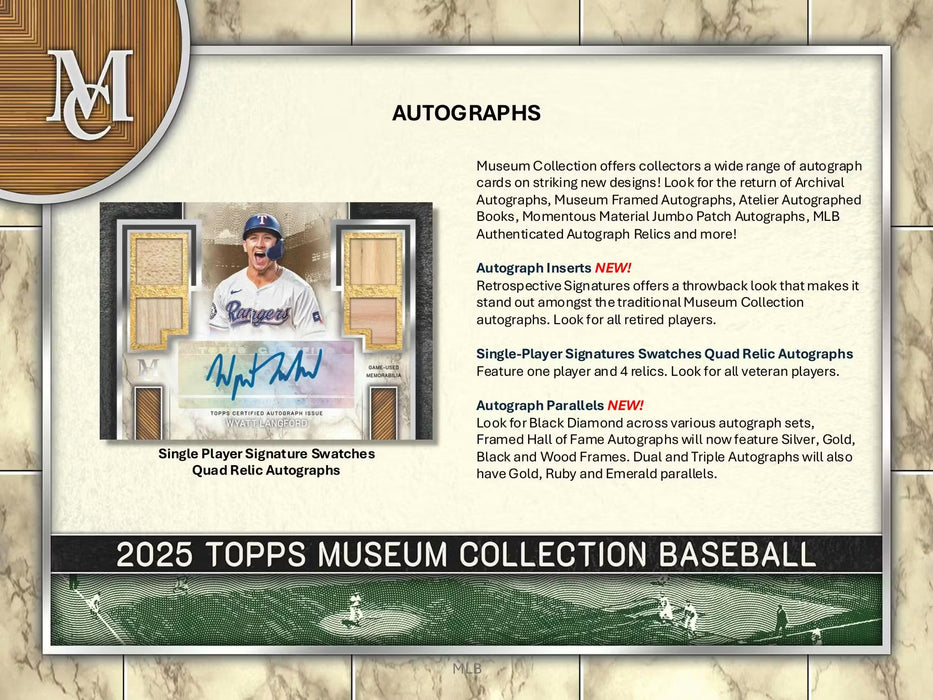 2025 Topps Museum Collection Baseball Hobby Box (Pre-Order: January 16)
