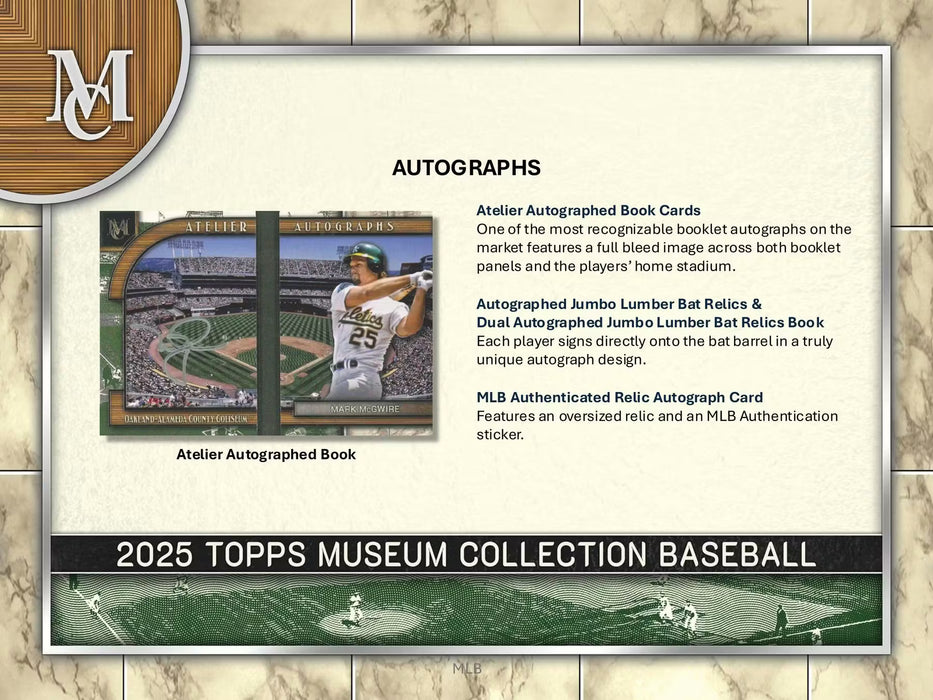 2025 Topps Museum Collection Baseball Hobby Box (Pre-Order: January 16)