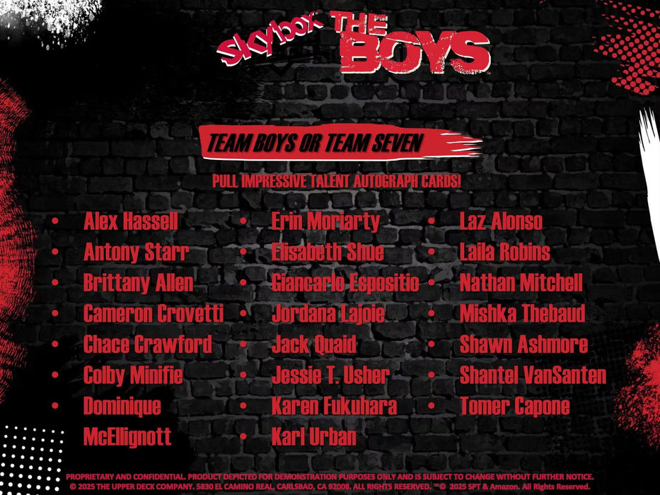2025 Upper Deck The Boys Season 1 & 2 Hobby Box