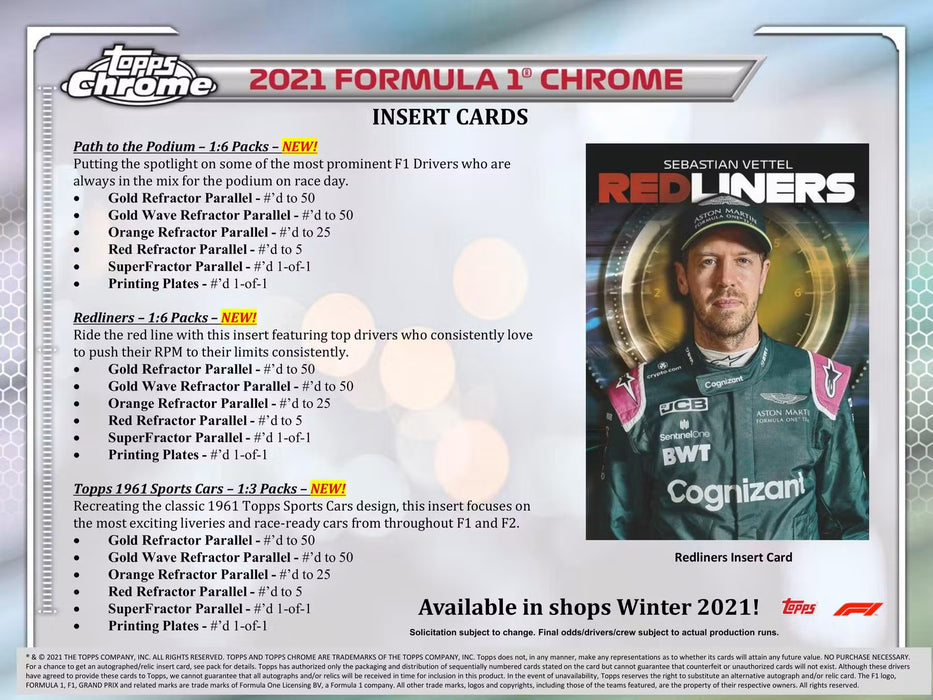 2021 Topps Formula 1 Chrome Hobby Lite Box